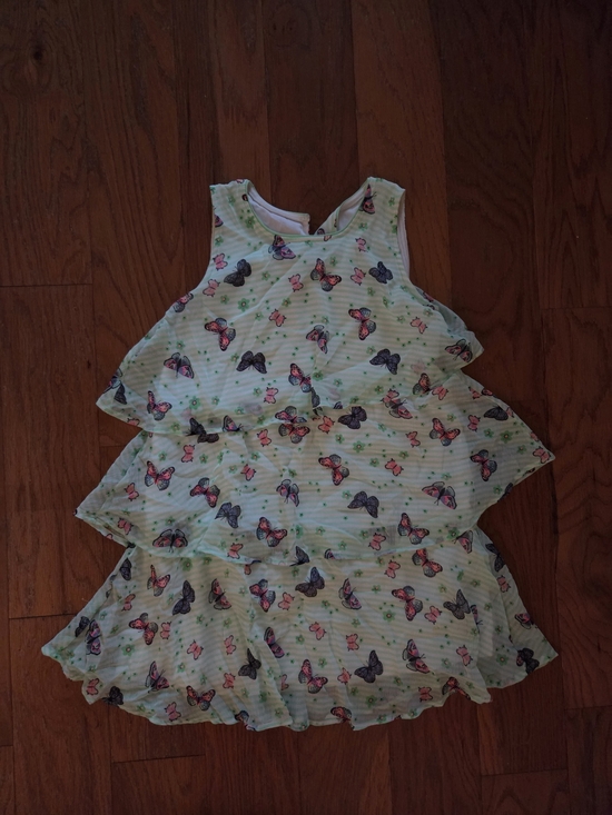 Other - Girls Mint Green Butterfly Tiered Dress 10/12